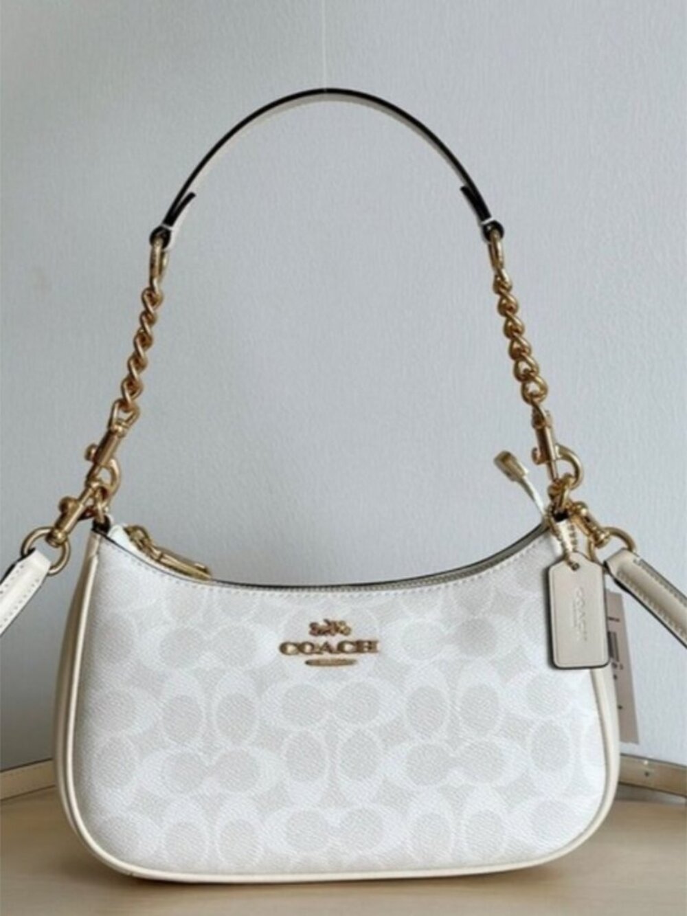 👑👑👑NWT coach Teri Shoulder Bag In Signature Canvas CA548